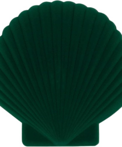 Samtige grüne Schmuckbox im Muscheldesign